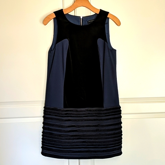 Rag & Bone "Gray" Ribbed-Skirt Party Dress dark navy size 2 - Picture 3 of 11